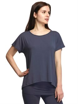 Navy bambus viscose bluse til yoga og Pilates