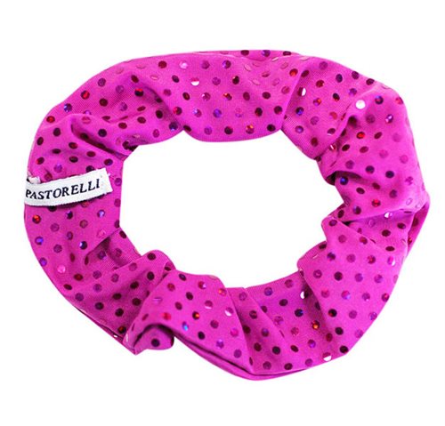 Fuchsia scrunchie med trykte palietter Pastorelli